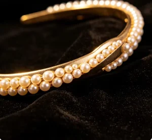 18K Gold Plated Stainless Steel Minimalist Cuff Bangle With Open Design and Pearl Accents Fashion for Women and Men