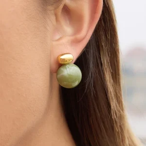 18K Gold Plated Stainless Steel Resin Earrings Studs Trendy High End Light Luxury Fashion Jewelry for Women Party