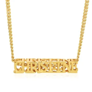 18K Gold Plated Steel Personalized 3D Gothic Name Necklace Jewelry Accessories for Teenagers 316l stainless steel jewelry 18k