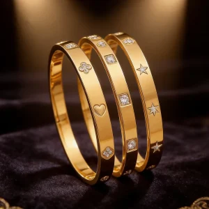18K Gold Silver Plated Stainless Steel Cushion Cut CZ Open Cuff Bangle Bracelet Multi Design Minimalist Tarnish Free