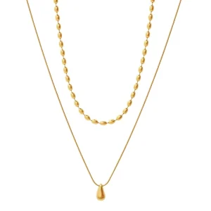 18K Gold Stainless Steel Three-in-One Coin Wind Pendant Necklace 38/45/50+5cm Geometric Link Chain Trendy Anniversary
