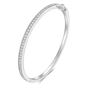 18K Gold and Rhodium Plated 925 Sterling Silver Cuff Bracelets Zirconia Bangles for Party Occasions Gifts