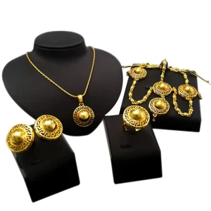 18K Italian Gold Costume Accessories Jewelry Set Factory Direct Sales Trendy Luxury Lady Jewellery Set
