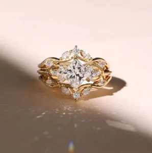 18K Rose Gold Lab Grown Diamond Vintage Women’s Fashion Ring Antique Custom Processing for Anniversary Celebrations