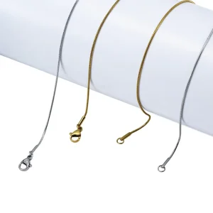 18K Stainless Steel Electroplated Snake Chain Necklace Women DIY Pendant Accessory Clavicle Sporty