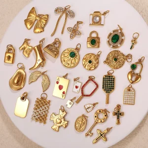 18K Stainless Steel Pendant Jewelry Trendy Fashion Accessories DIY Charms for Necklace Bracelet Jewelry Making