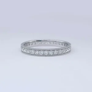18K White Gold Luxury Full Diamond Stackable Lab Created Diamond Fashion Jewelry for Women Gold Vermeil Jewelry Hawaiian Jewelry