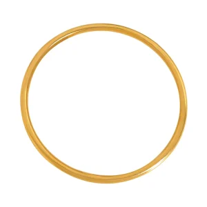 18K Yellow Gold Plated Bamboo Design Charm Women’s Slim Bracelet Chain Geometric Pattern Trendy Anniversary