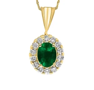 18k Gold 925 Silver Natural Emerald Zambia Pear Shape Pendant Karat Chain Necklace for Women