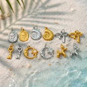 18k Gold Accessory Charm Stainless Steel Personalized Handmade DIY Non Fading Jewelry Pendant for Women