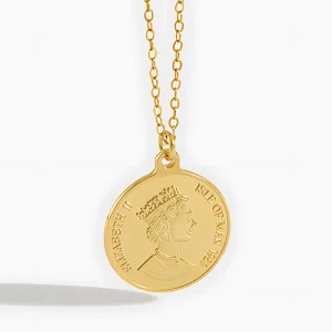 18k Gold Cameo Queen Pendant Necklace for Women 925 Sterling Silver Fashion Chain Letter Custom Jewelry