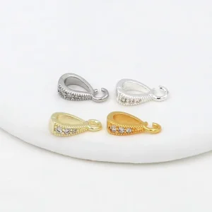 18k Gold Color Retaining Universal Set Zircon Melon Seed Necklace Pendant Head D42