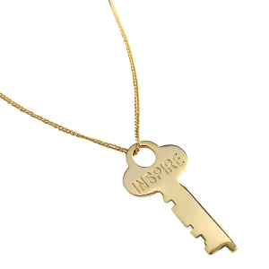 18k Gold Key Pendant Necklace for Women 925 Sterling Silver Fashion Chain Engraved Custom Jewelry