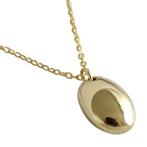 18k Gold Oval Pendant Necklace for Women 925 Sterling Silver Fashion Chain Girls Jewelry Designer Custom Jewelry