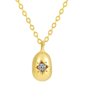 18k Gold Oval Zircon Pendant Necklace for Women 925 Sterling Silver Fashion Chain Gemstone Jewelry Custom Jewelry