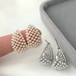 18k Gold Plated Pearl Earrings Women for Party Occasions