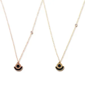 18k Gold Plated Roman Alphabet Round Womens Pendant Necklace Stainless Steel Jewelry Chain