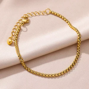 18k Gold Plated Waterproof Stainless Steel Snake Chain Twist Rope Anklet Cuban Figaro Anklets for Women Beach Jewelry