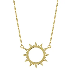 18k Gold Sun Pendant Necklace for Women 925 Sterling Silver Fashion Chain Girls Jewelry Designer Custom Jewelry