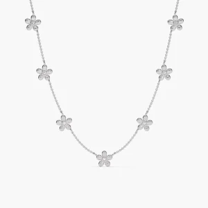 18k Gold Vermeil Flower Necklace Dainty Necklace Set for Women S925 Silver Plated Necklace Bulk