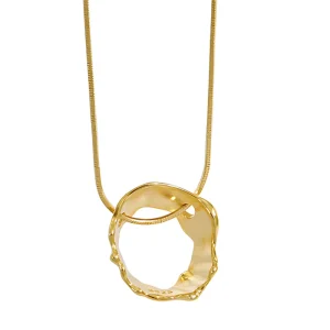 18k Hollow Circle Pendant Necklace for Women 925 Sterling Silver Fashion Chain Girls Jewelry Designer Custom Jewelry