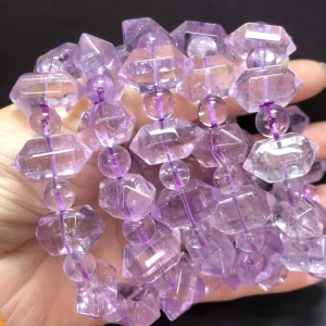 19mm Crystal Craft Gemstone Amethyst Dt Bracelet Healing Stones Fashion Gem Sliver Bracelet