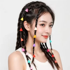 1Bag Dreadlock Accessories Headwear Girls Beaded Braids Colorful Silicone European American Style Baked Enamel Candy-Colored