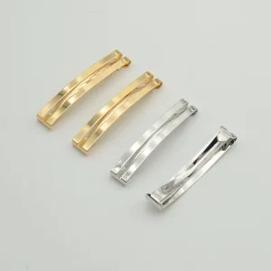 1cm* 6cm Double Bars Bobby Hairpins Metal Snap Hair Barrettes DIY Women’s Bow Handmade Hair Accessories Iron Clip Girls