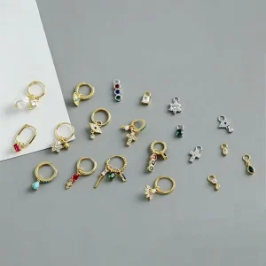 1pcs 925 Sterling Silver Fashion Versatile Handmade DIY Charms Pendant Earring Bracelet Necklace Accessory for Women Men