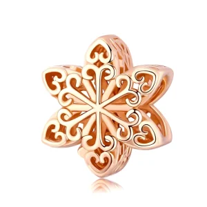 2 Colours 925 Sterling Silver Elegant Snowflake Openwork Beads Fit Women Charm Bracelets DIY Fashion Jewelry Accessories SCC719