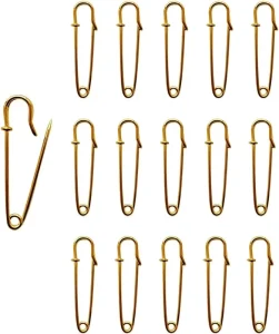 2 Inch Gold Color Heavy Duty Blanket Pins Heavy Duty Steel Safety Pins for Blankets Clothing and Crafts