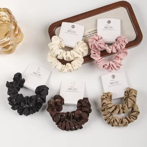 2 piece Hair Tie with Rhinestone Buckle Elegant and Versatile Fabric Hair Band Hair Accessory with Elastic Band