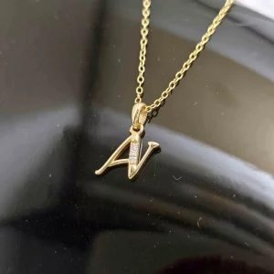 2.5 Micron Gold Vermeil Cursive Initial N Necklace Lab Grown Diamond Pass Diamond Tester Fine Jewelry for Ladies