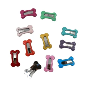 2.5cm Girl Electroplating Drip Oil Cartoon Bangs Clip Bone Shape BB Clip Hair Accessories