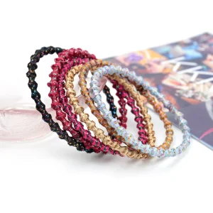 2021Ins Korean Hot Selling Wave Style Metallic Glitter Braided Knot Hair Tie Hairband Hair Accessories for Women