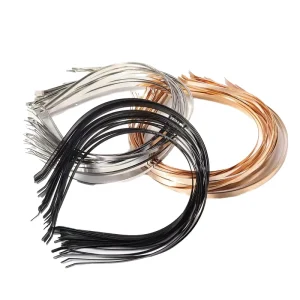 20~50pcs bag Regular 3mm 4mm 5mm 6mm 7mm Metal Wire Headband Plain Iron Hair Hoops Tiara Base for DIY Hair Accessories