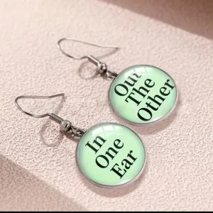 20mm in One Ear and Out of the Other Left Ear In Right Ear Out Earrings