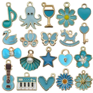 20pcs Dripping Alloy Pendant DIY Handmade Jewelry Accessories Oil Drop Pendant Earrings Jewelry