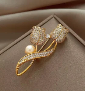 23 Styles Rhinestone Pearl Tulip Brooch Bamboo Panda Butterfly Brooches Pins Flower Leaf Brooch Corsage Jewelry