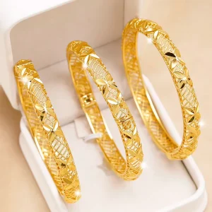 24K Copper Gold plated Fashionable Indian Bride Openable Bangle Suitable for Dubai Women and Girls’ Wedding Bridal Bracelets