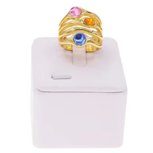24K Gold Plated Ring Copper Alloy Ocean Jewelry for Women Ring Set for Party