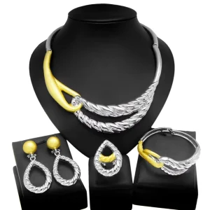24k Gold Plated Ethiopian Two Tone Jewelry African Habesha Handmade Wedding Jewelry Sets