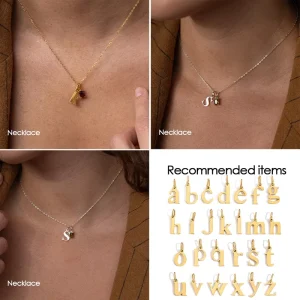 26 Letter Alphabet Pendant Charms Stainless Steel DIY Necklace Bracelet Jewelry Accessories