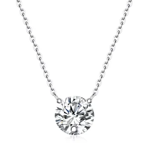 2CT Moissanite Women’s Pendant Necklace 18K Gold Plated S925 Sterling Silver Verdia Third Party Certified