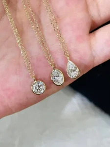 2ct Lab Grown Diamond Necklace 9K 14K 18K Gold Plated IGI Certified for Unisex Daily Wear