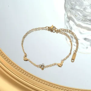 2mm Stainless Steel Herringbone Rose Bracelet for Women DIY Rhinestone Minimalist Indian Jewelry Fashion Jewelry