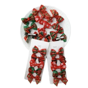 2pcs/set Acetate Cow Girl Hair Bow Clip Mexican Colorful Grosgrain Ribbon Bows 5cm for Girls Kids Horse Hair Accessories