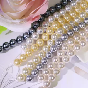 3-18mm Stock Full Hole Dark Grey Economic Price Glass Pearl Beads Smooth Loose Beads for Jewelry DIY Bracelet Necklace Making