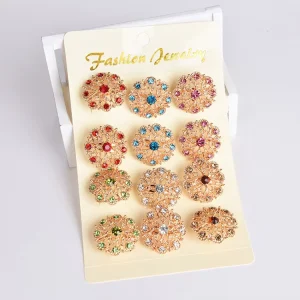 3*3cm Brooches Women Jewelry Sets Crystal Rhinestone Safety Pin Brooch Bridal Hair Accessories Fashion Jewelry Brooches
