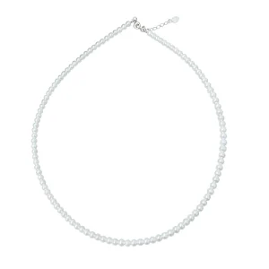 3 4mm White Freshwater Pearl Necklace Mini Round Dainty Pearl Chain Adjustable Length Fashion Jewelry for Young Women